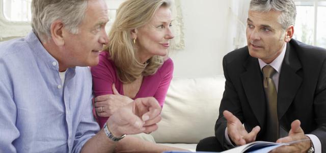 Senior couple in a meeting with a financial professional